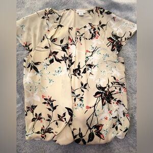 Liz Claiborne Beige Floral Blouse